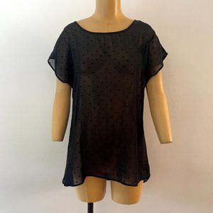 Sheer Black Dot Shirt